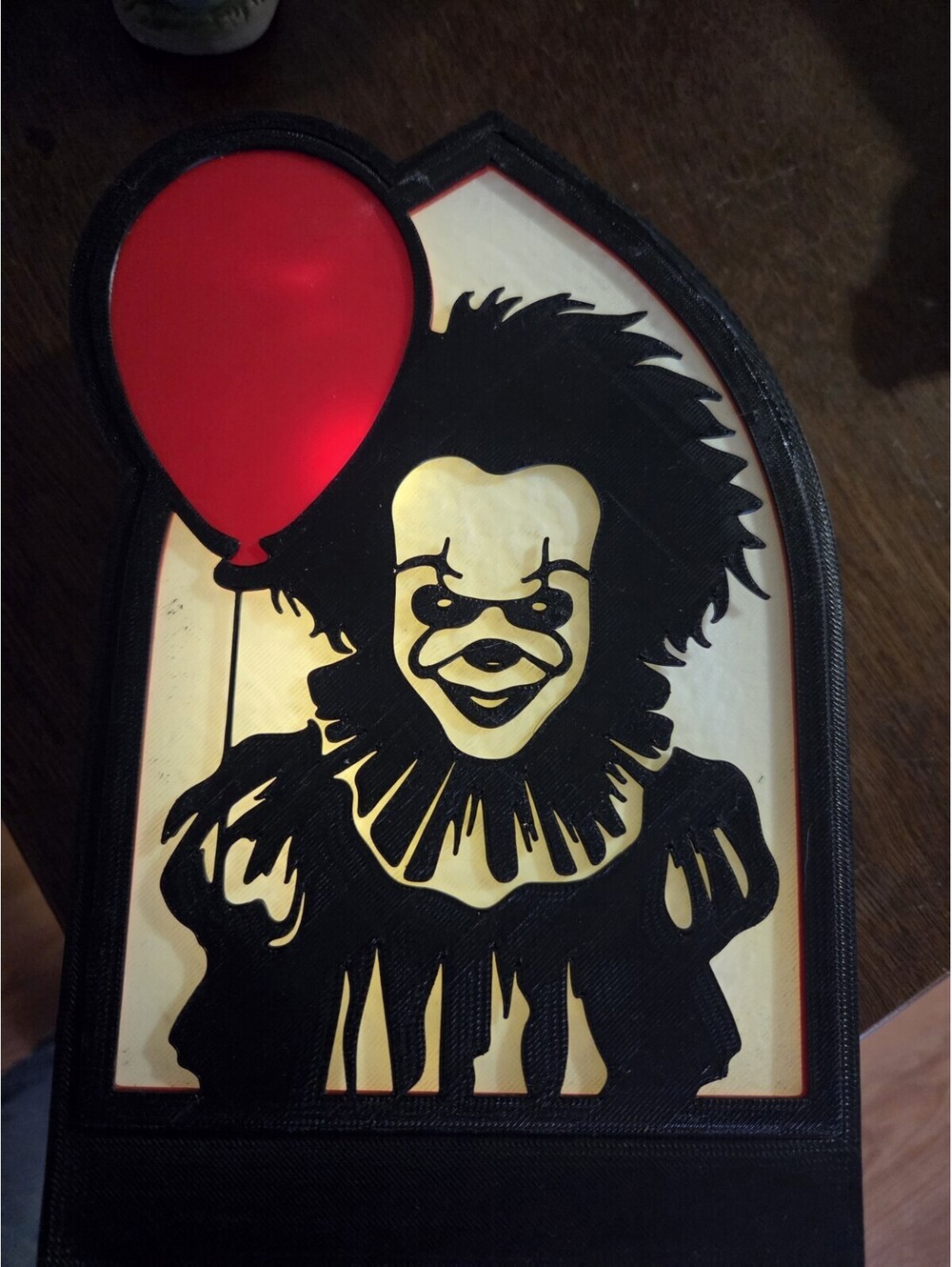 Pennywise 3d Printed Lightbox LED Display Halloween Horror Decor